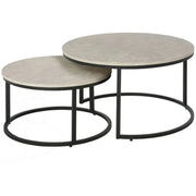 Aosom Nesting Table Cement Grey Modern Nesting Coffee Tables (Set of 2) - Available in 3 Colours