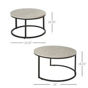 Aosom Nesting Table Modern Nesting Coffee Tables (Set of 2) - Available in 3 Colours