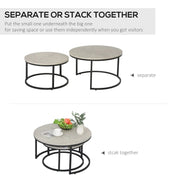 Aosom Nesting Table Modern Nesting Coffee Tables (Set of 2) - Available in 3 Colours
