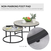 Aosom Nesting Table Modern Nesting Coffee Tables (Set of 2) - Available in 3 Colours