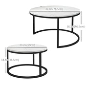 Aosom Nesting Table Modern Nesting Coffee Tables (Set of 2) - Available in 3 Colours
