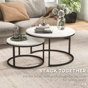 Aosom Nesting Table Modern Nesting Coffee Tables (Set of 2) - Available in 3 Colours