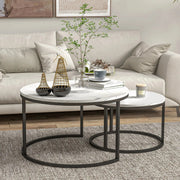 Aosom Nesting Table Modern Nesting Coffee Tables (Set of 2) - Available in 3 Colours