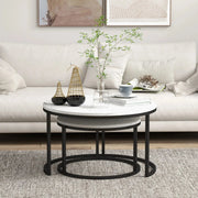 Aosom Nesting Table Modern Nesting Coffee Tables (Set of 2) - Available in 3 Colours