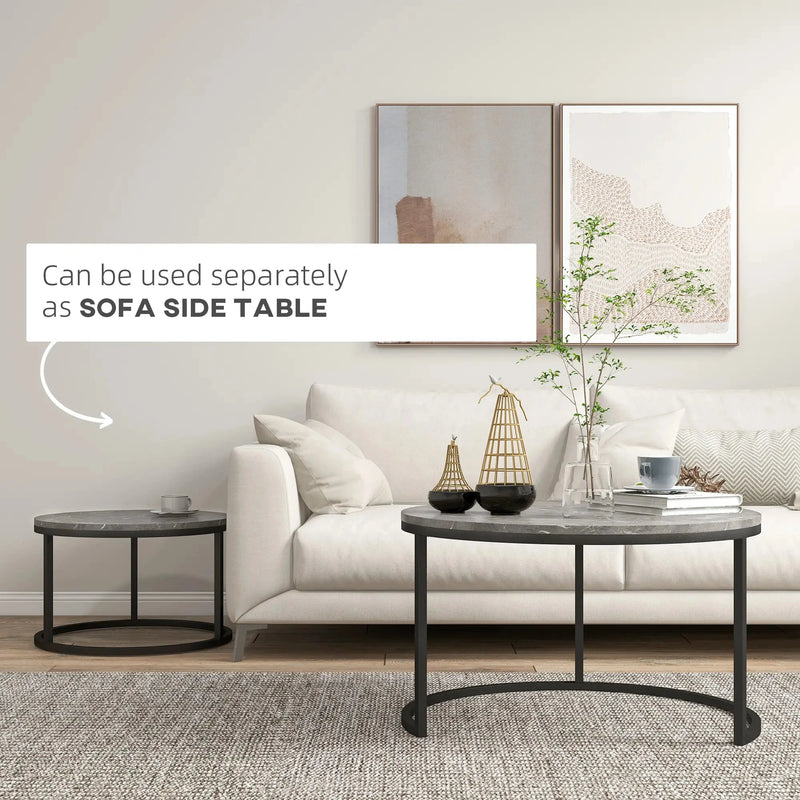Aosom Nesting Table Modern Nesting Coffee Tables (Set of 2) - Available in 3 Colours