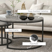 Aosom Nesting Table Modern Nesting Coffee Tables (Set of 2) - Available in 3 Colours