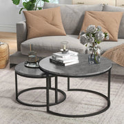 Aosom Nesting Table Modern Nesting Coffee Tables (Set of 2) - Available in 3 Colours