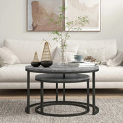 Aosom Nesting Table Modern Nesting Coffee Tables (Set of 2) - Available in 3 Colours