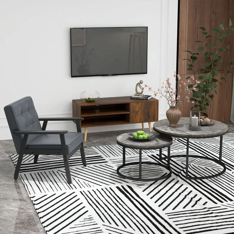 Aosom Nesting Table Modern Nesting Coffee Tables (Set of 2) - Available in 3 Colours