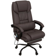 Aosom Office Chair 6-Point Vibration Massage Faux Leather Office Chair in Brown