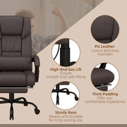 Aosom Office Chair 6-Point Vibration Massage Faux Leather Office Chair in Brown