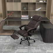 Aosom Office Chair 6-Point Vibration Massage Faux Leather Office Chair in Brown
