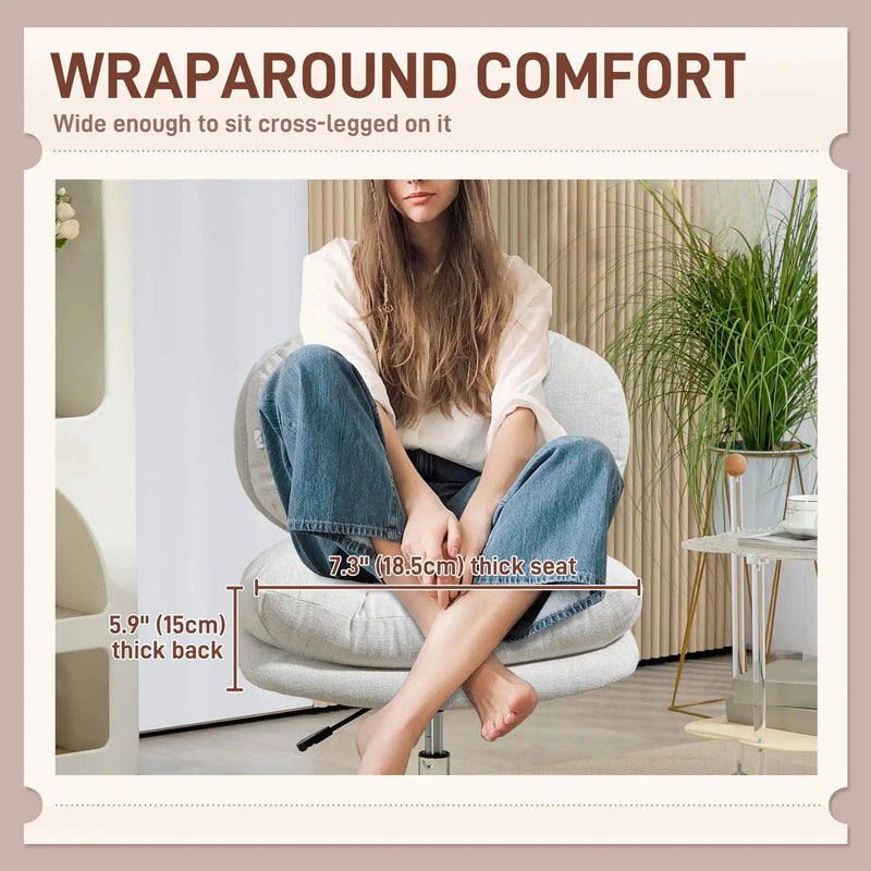 Aosom Office Chair Armless Office Chair with Wide Padded Seat and Adjustable Height - Available in 2 Colours