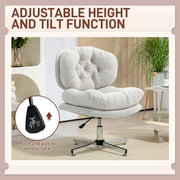 Aosom Office Chair Armless Office Chair with Wide Padded Seat and Adjustable Height - Available in 2 Colours