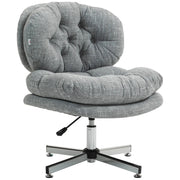 Aosom Office Chair Armless Office Chair with Wide Padded Seat and Adjustable Height - Available in 2 Colours