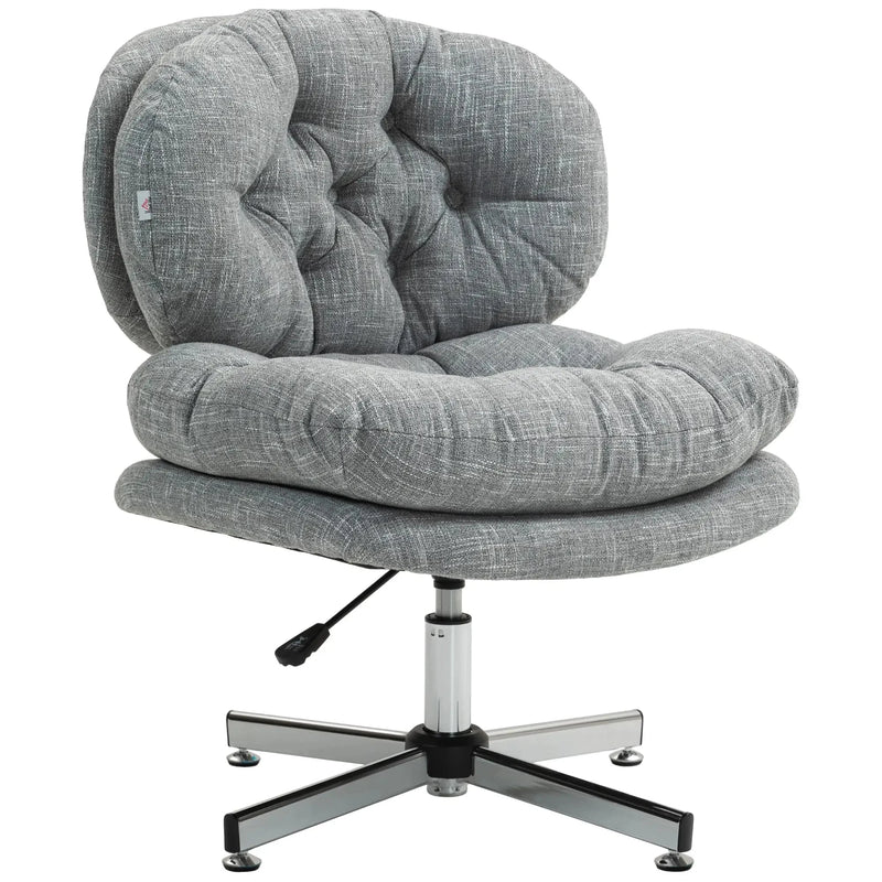 Aosom Office Chair Armless Office Chair with Wide Padded Seat and Adjustable Height - Available in 2 Colours