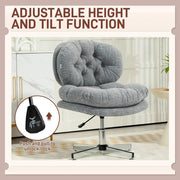 Aosom Office Chair Armless Office Chair with Wide Padded Seat and Adjustable Height - Available in 2 Colours