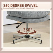 Aosom Office Chair Armless Office Chair with Wide Padded Seat and Adjustable Height - Available in 2 Colours