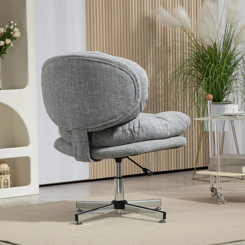 Aosom Office Chair Armless Office Chair with Wide Padded Seat and Adjustable Height - Available in 2 Colours