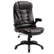 Aosom Office Chair Brown Executive High Back Faux Leather Office Chair with Swivel Seat and Adjustable Height - Available in 2 Colours