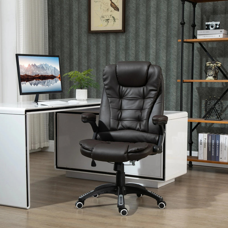 Aosom Office Chair Executive High Back Faux Leather Office Chair with Swivel Seat and Adjustable Height - Available in 2 Colours
