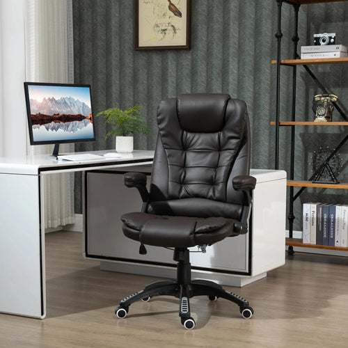 Aosom Office Chair Executive High Back Faux Leather Office Chair with Swivel Seat and Adjustable Height - Available in 2 Colours