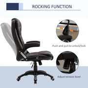 Aosom Office Chair Executive High Back Faux Leather Office Chair with Swivel Seat and Adjustable Height - Available in 2 Colours