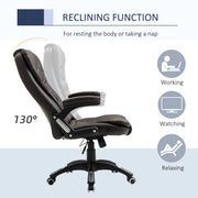 Aosom Office Chair Executive High Back Faux Leather Office Chair with Swivel Seat and Adjustable Height - Available in 2 Colours