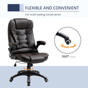 Aosom Office Chair Executive High Back Faux Leather Office Chair with Swivel Seat and Adjustable Height - Available in 2 Colours
