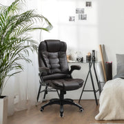 Aosom Office Chair Executive High Back Faux Leather Office Chair with Swivel Seat and Adjustable Height - Available in 2 Colours