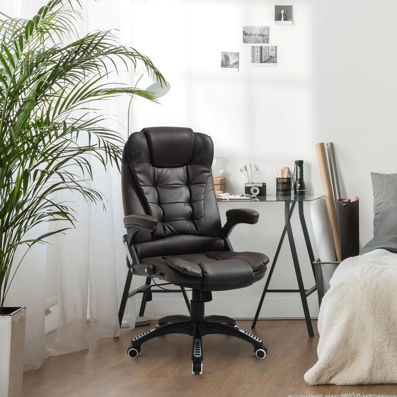 Aosom Office Chair Executive High Back Faux Leather Office Chair with Swivel Seat and Adjustable Height - Available in 2 Colours