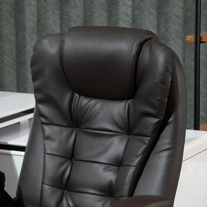 Aosom Office Chair Executive High Back Faux Leather Office Chair with Swivel Seat and Adjustable Height - Available in 2 Colours