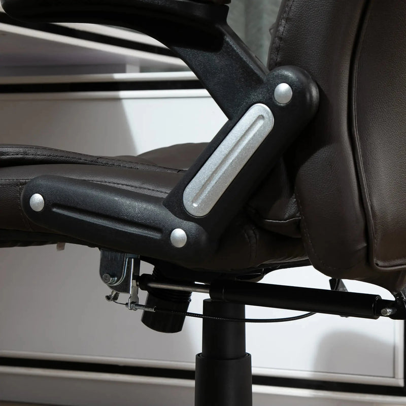 Aosom Office Chair Executive High Back Faux Leather Office Chair with Swivel Seat and Adjustable Height - Available in 2 Colours