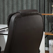 Aosom Office Chair Executive High Back Faux Leather Office Chair with Swivel Seat and Adjustable Height - Available in 2 Colours