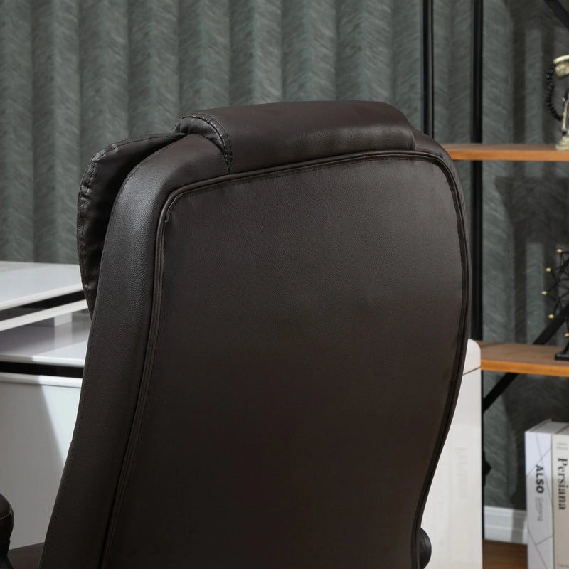 Aosom Office Chair Executive High Back Faux Leather Office Chair with Swivel Seat and Adjustable Height - Available in 2 Colours