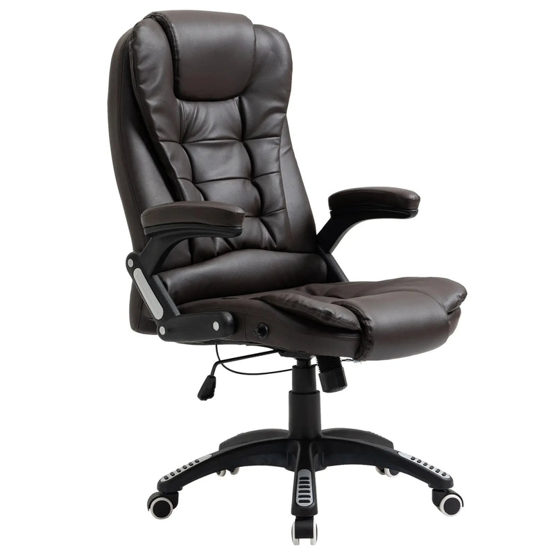 Aosom Office Chair Executive High Back Faux Leather Office Chair with Swivel Seat and Adjustable Height - Available in 2 Colours