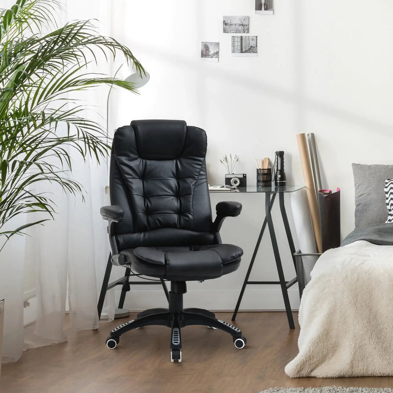 Aosom Office Chair Executive High Back Faux Leather Office Chair with Swivel Seat and Adjustable Height - Available in 2 Colours