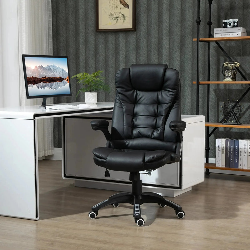 Aosom Office Chair Executive High Back Faux Leather Office Chair with Swivel Seat and Adjustable Height - Available in 2 Colours