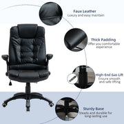 Aosom Office Chair Executive High Back Faux Leather Office Chair with Swivel Seat and Adjustable Height - Available in 2 Colours