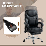 Aosom Office Chair Faux Leather Heated Massage Office Chair With 6 Point Vibration - Available in 2 Colours
