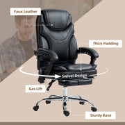 Aosom Office Chair Faux Leather Heated Massage Office Chair With 6 Point Vibration - Available in 2 Colours