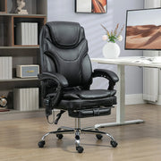 Aosom Office Chair Faux Leather Heated Massage Office Chair With 6 Point Vibration - Available in 2 Colours