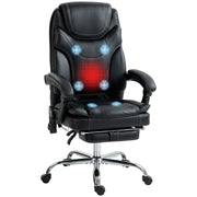 Aosom Office Chair Faux Leather Heated Massage Office Chair With 6 Point Vibration - Available in 2 Colours
