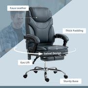 Aosom Office Chair Faux Leather Heated Massage Office Chair With 6 Point Vibration - Available in 2 Colours