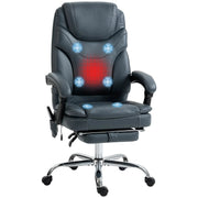 Aosom Office Chair Faux Leather Heated Massage Office Chair With 6 Point Vibration - Available in 2 Colours