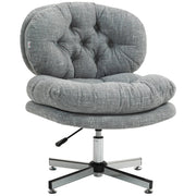 Aosom Office Chair Grey Armless Office Chair with Wide Padded Seat and Adjustable Height - Available in 2 Colours