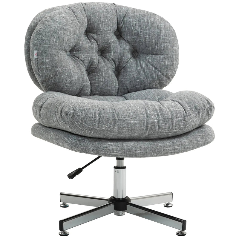 Aosom Office Chair Grey Armless Office Chair with Wide Padded Seat and Adjustable Height - Available in 2 Colours