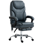 Aosom Office Chair Grey Faux Leather Heated Massage Office Chair With 6 Point Vibration - Available in 2 Colours