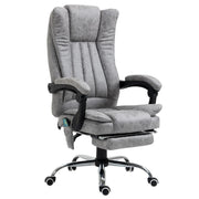 Aosom Office Chair Grey Micro Fiber Massage Office Chair with 6-Point Vibration - Available in 3 Colours