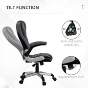 Aosom Office Chair Heavy Duty Microfibre Office Chair in Charcoal Grey